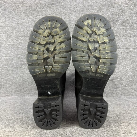 ✅Emanuele Crasto Boots Women's 39/8.5 Chunky Heel Mid Calf Grey Pull On Leather - Picture 3 of 11